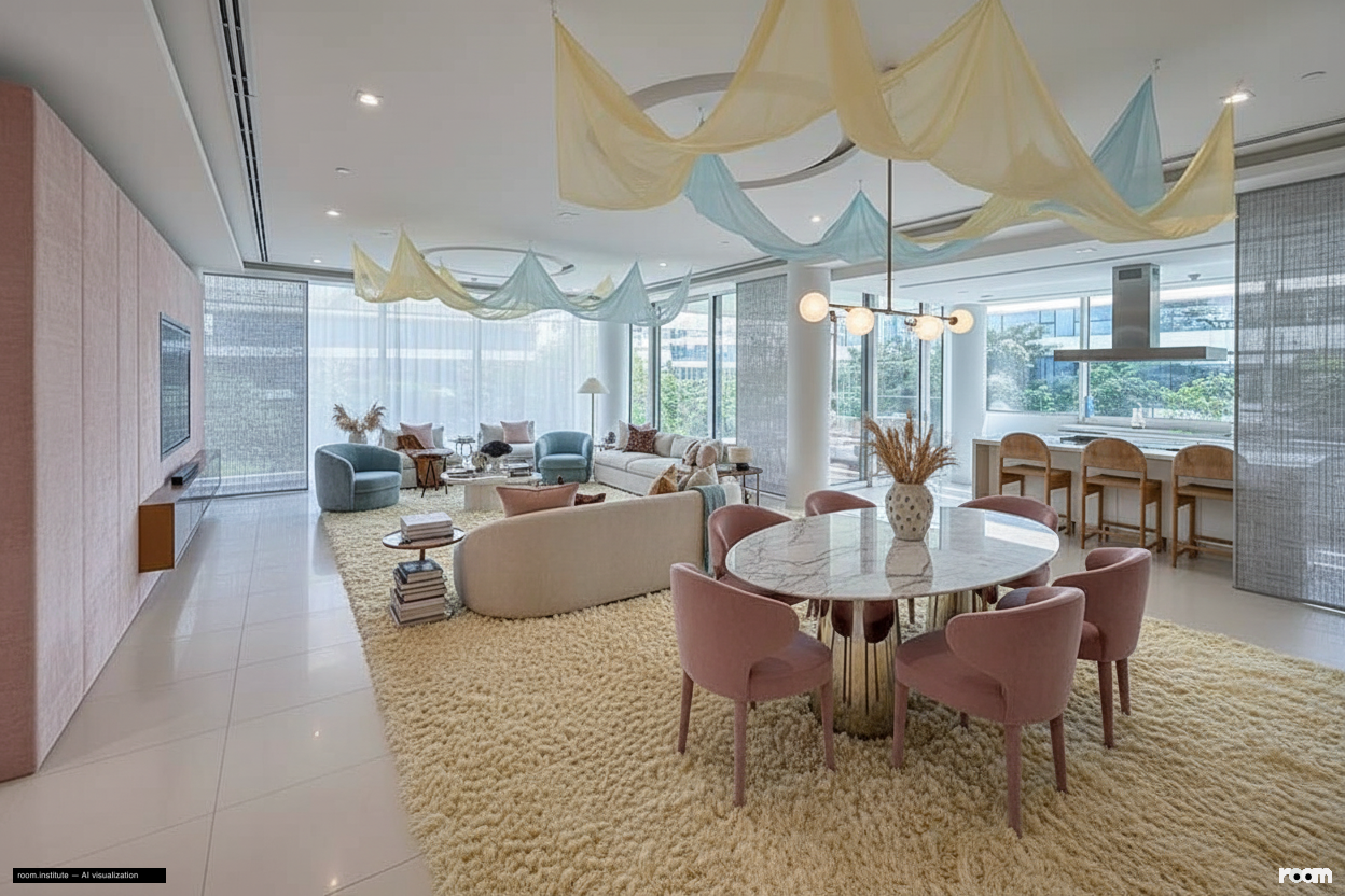 Ashjar E1, Ashjar, Al Barari Dining Room — Threadbare Enclosures design direction