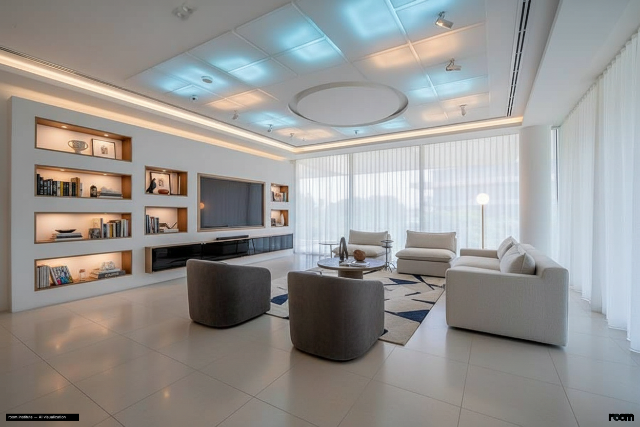 Ashjar E1, Ashjar, Al Barari Living Room Alt Angle — Luminous Inquiry design direction