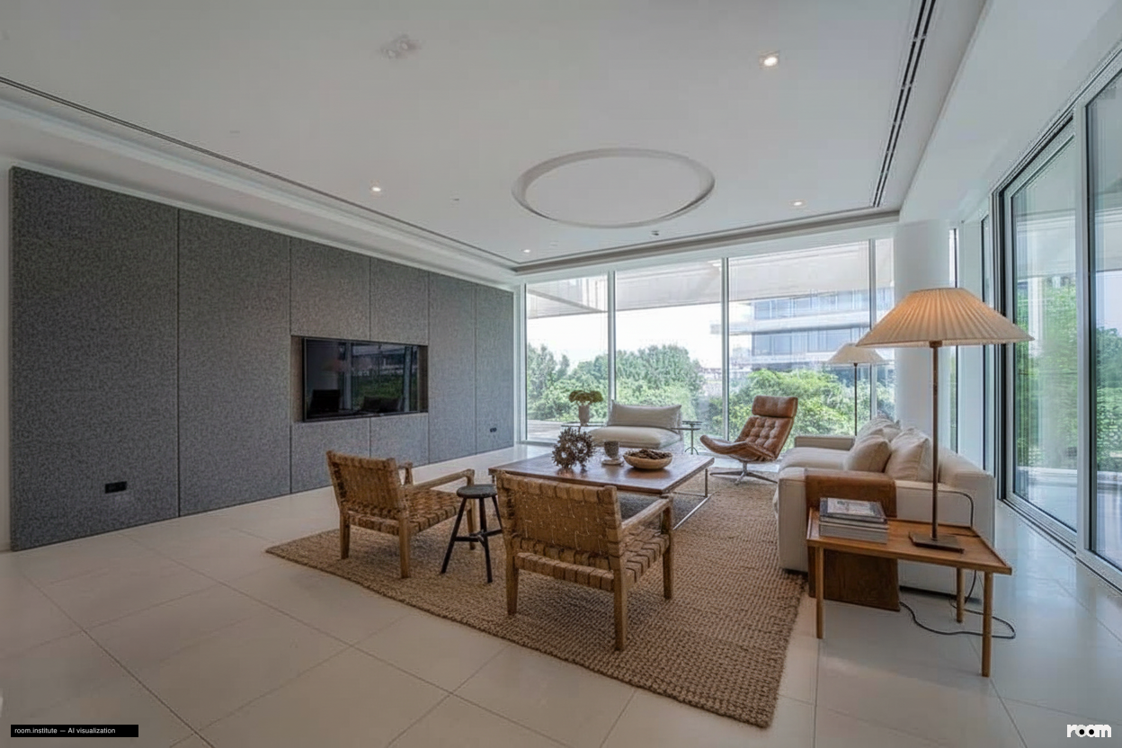 Ashjar E1, Ashjar, Al Barari Living Room Alt Angle — Sensory Discord design direction