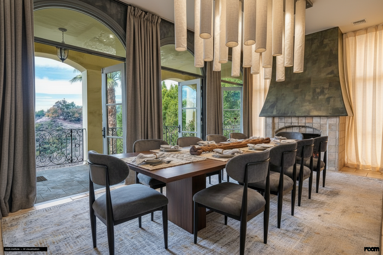 3110 Benedict Canyon Dr Dining Room — Woven Volumes design direction
