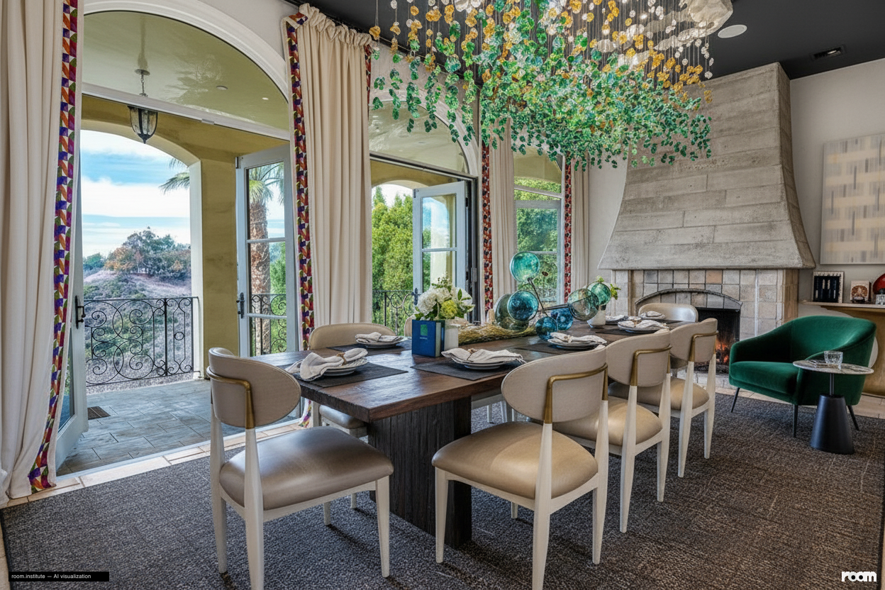 3110 Benedict Canyon Dr Dining Room — Unsettled Balance design direction