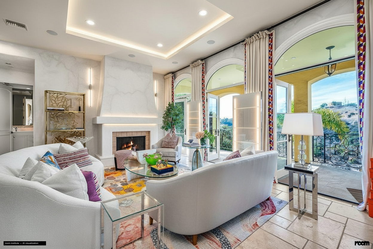 3110 Benedict Canyon Dr Living Room — Illuminated Planes design direction