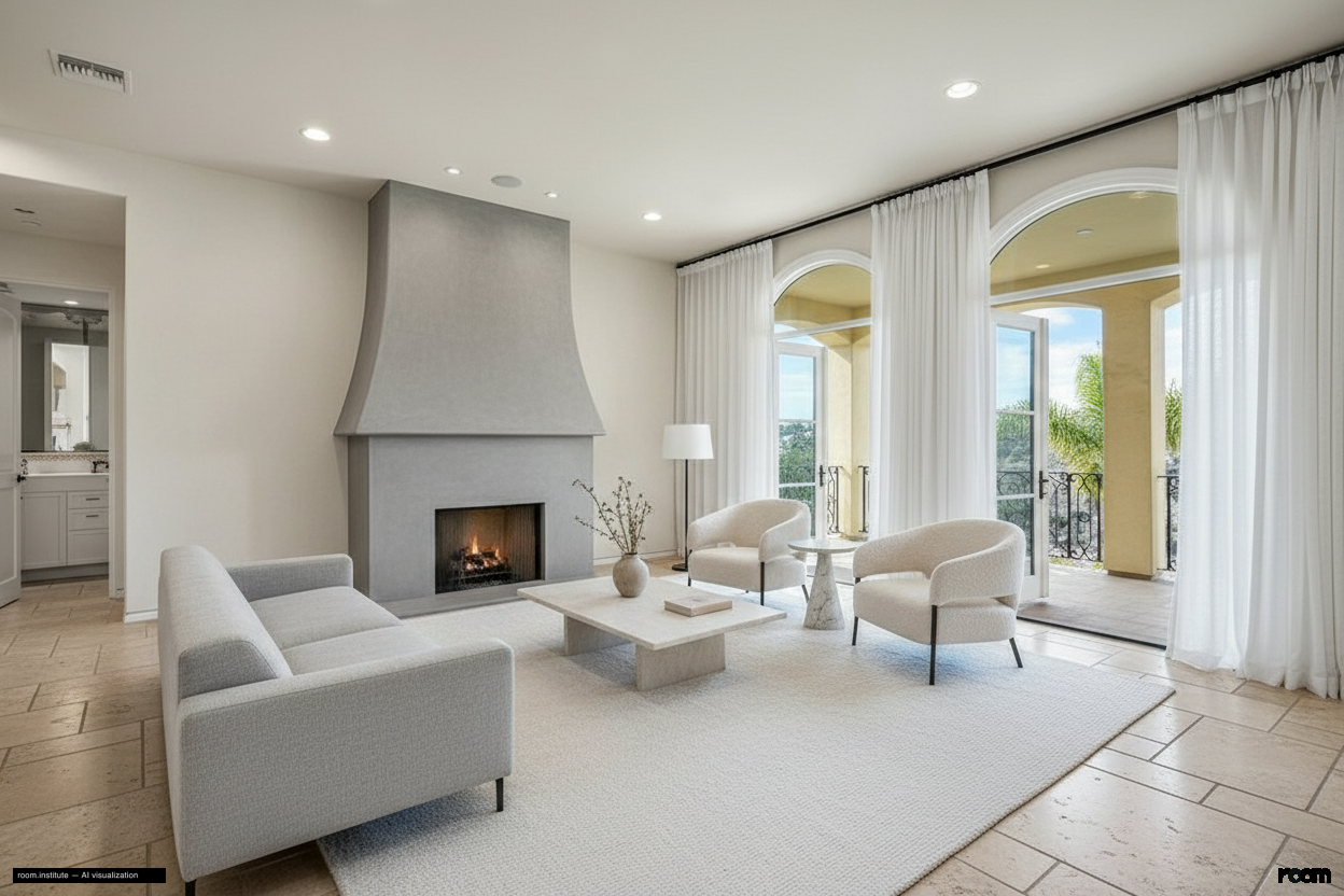 3110 Benedict Canyon Dr Living Room — Elemental Voids design direction