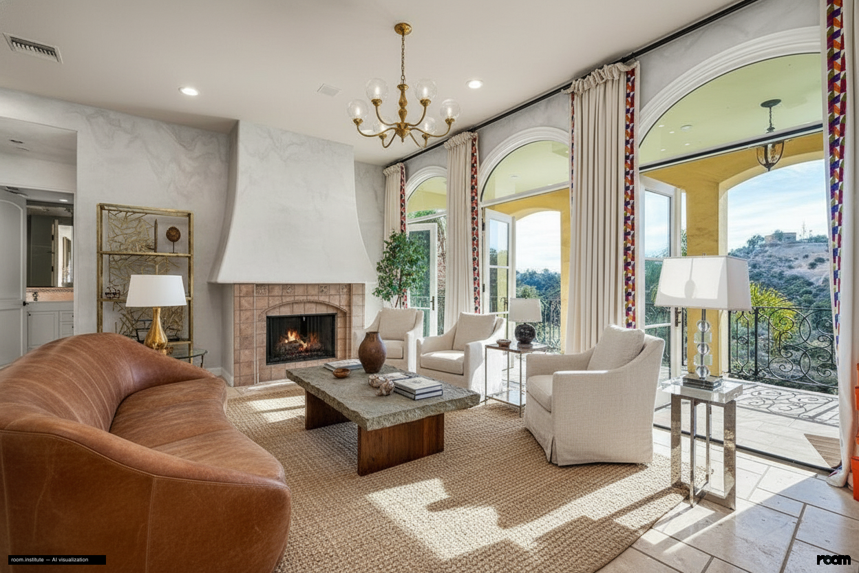 3110 Benedict Canyon Dr Living Room — Evolving Ground design direction