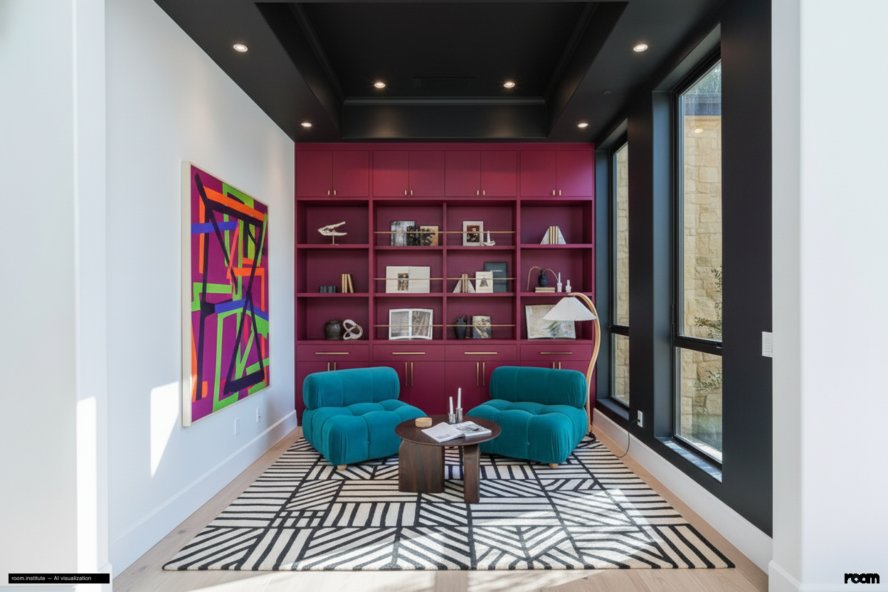 4000 Ballina Dr Living Room — Crimson Clash design direction