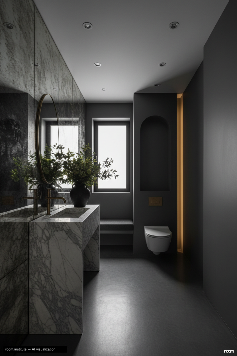 4048 Farmouth Dr Bathroom — Glimmer & Gloom design direction