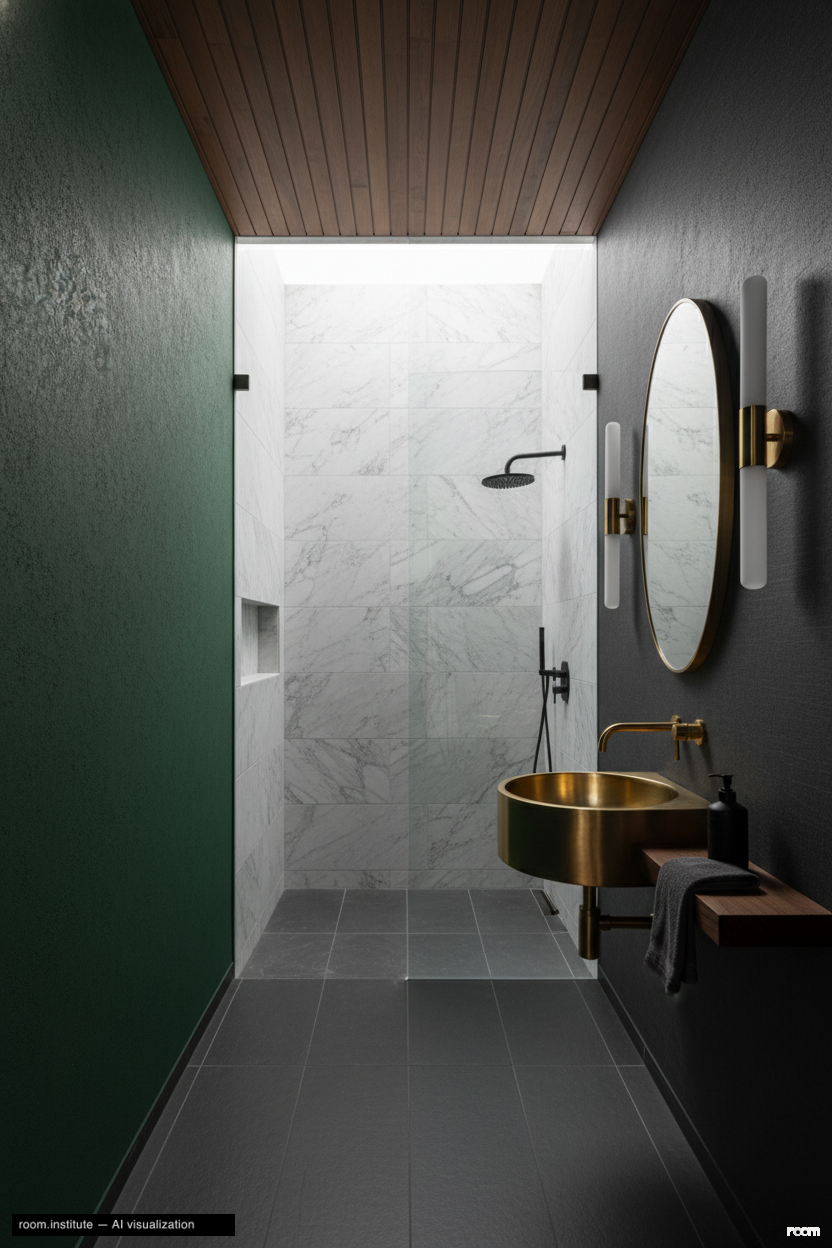 4048 Farmouth Dr Bathroom — Emerald Depth design direction