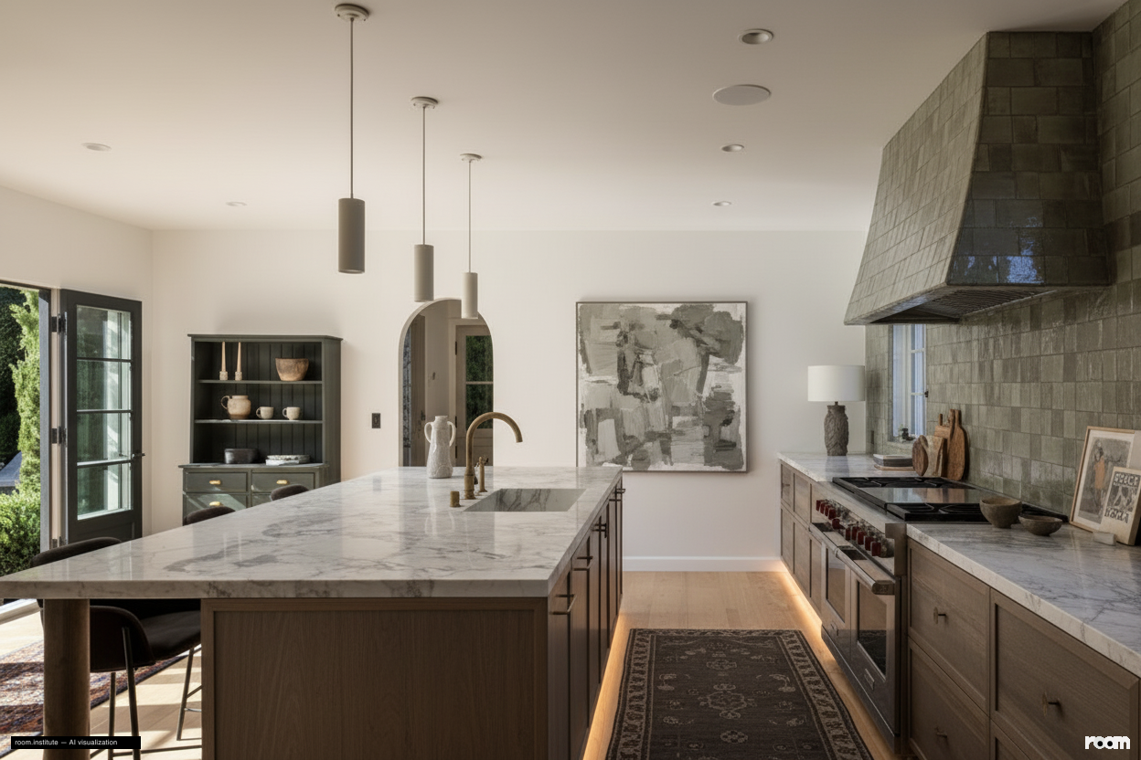 4048 Farmouth Dr Kitchen — Stratified Greige design direction