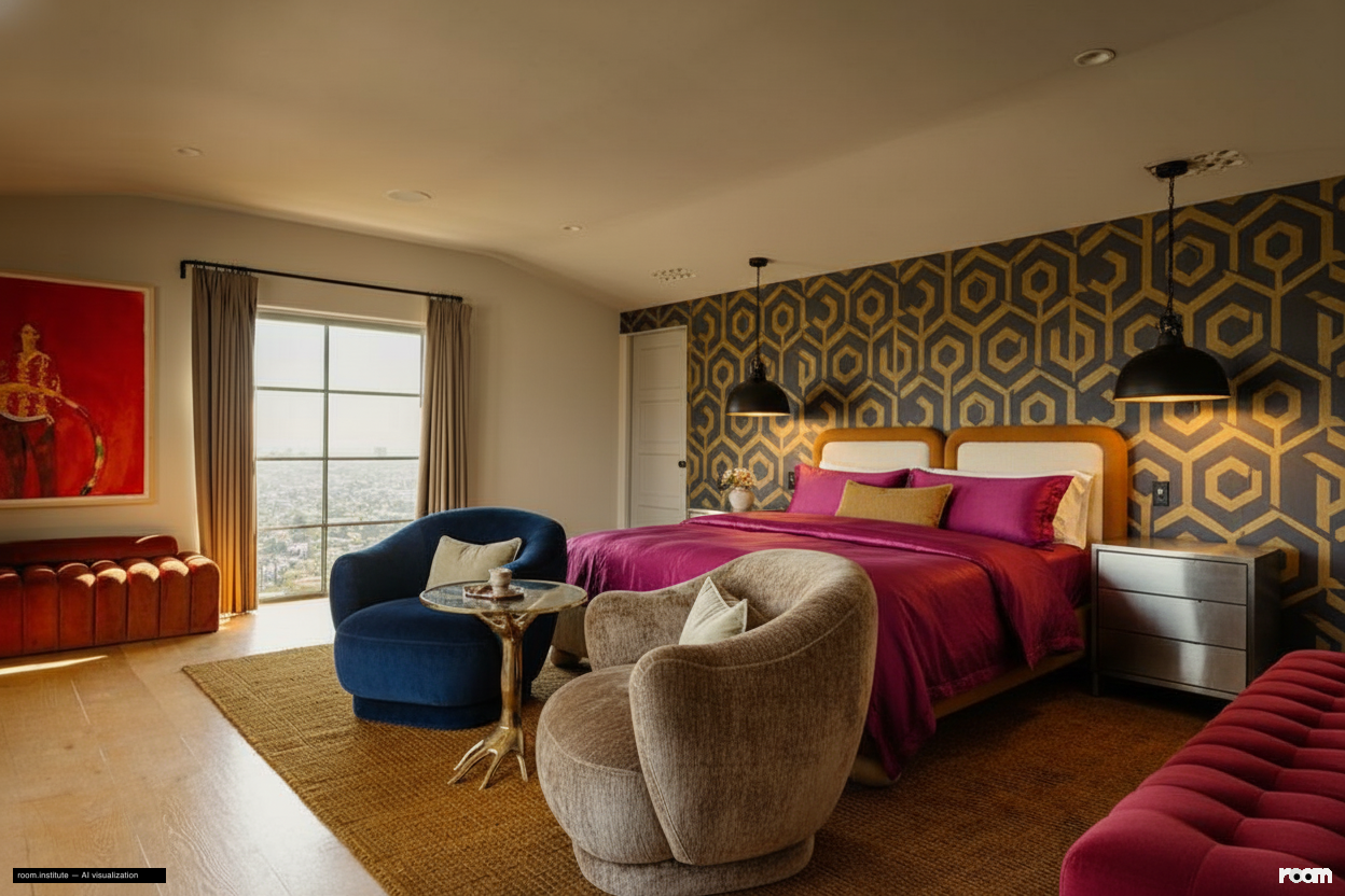 4048 Farmouth Dr Master Bedroom — Eccentric Interlude design direction