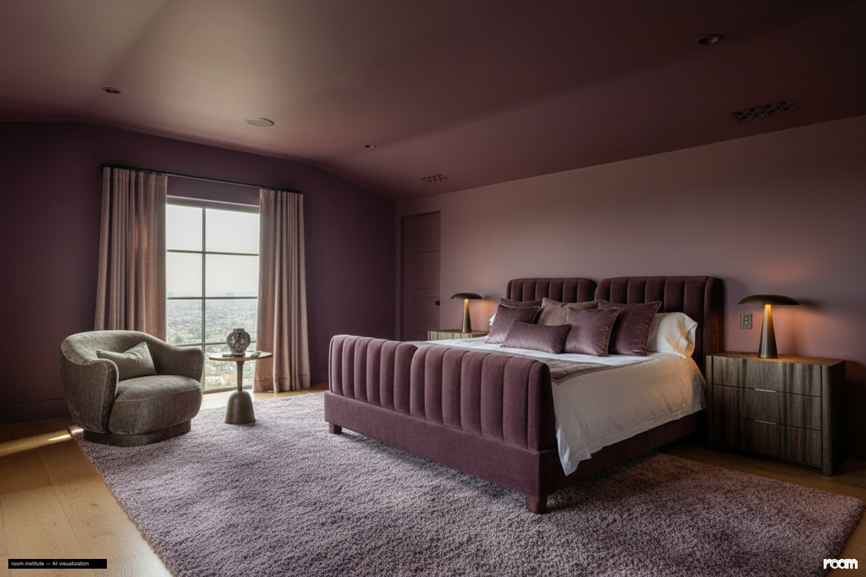 4048 Farmouth Dr Master Bedroom — Deep Plum Echo design direction