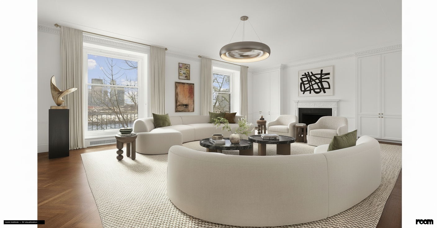1 Sutton Pl S Unit 4CD Living Room — Internal Order design direction