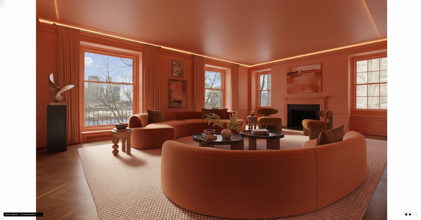 1 Sutton Pl S Unit 4CD Living Room — Color Melt design direction