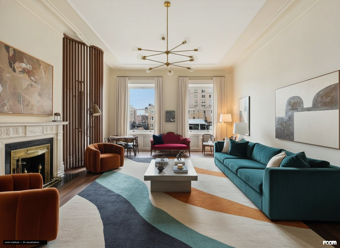 1 W 72nd St #56 Formal Living Room — Altered Weights design direction