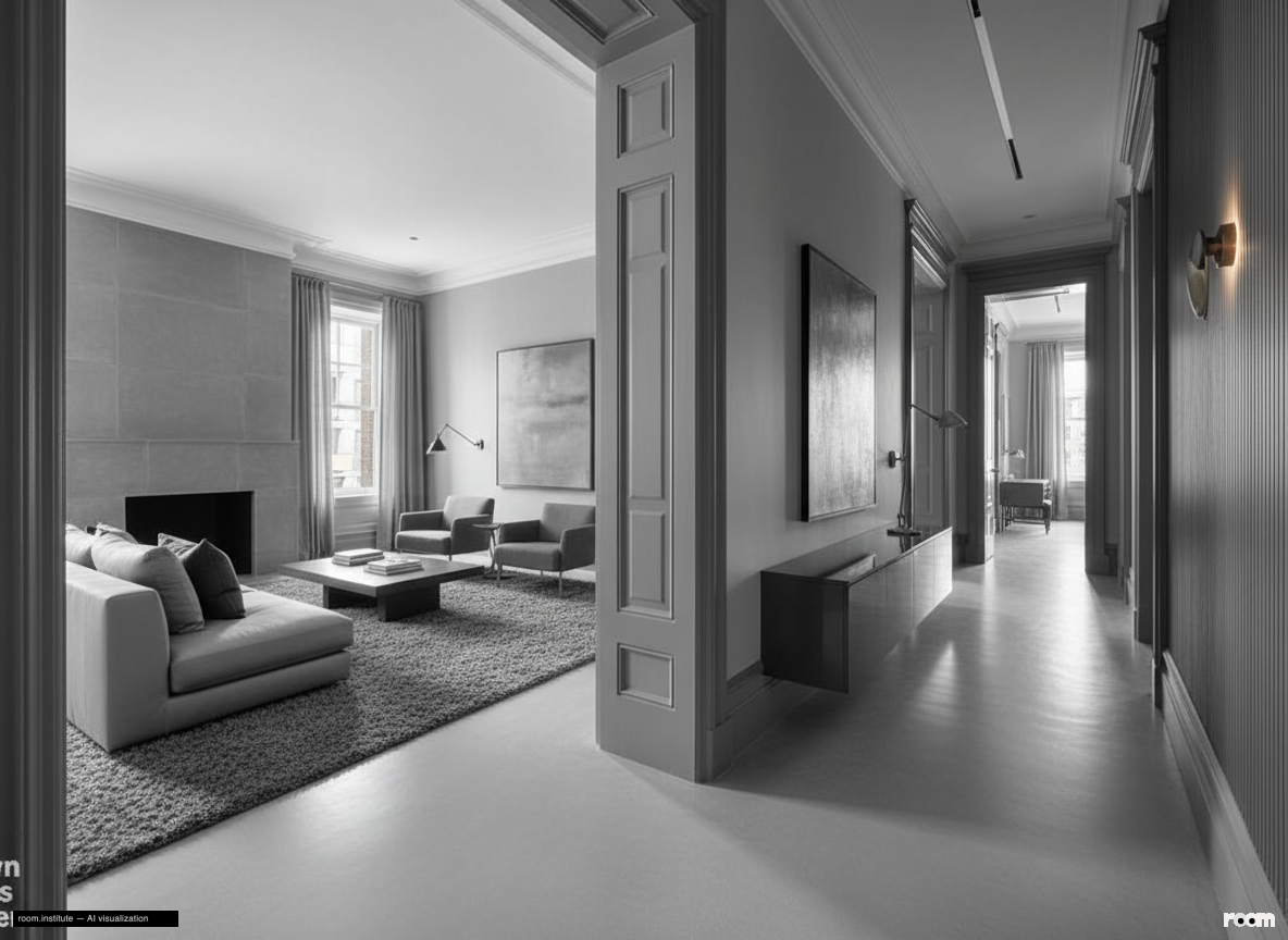 1 W 72nd St #56 Central Hallway — Layered Grays design direction