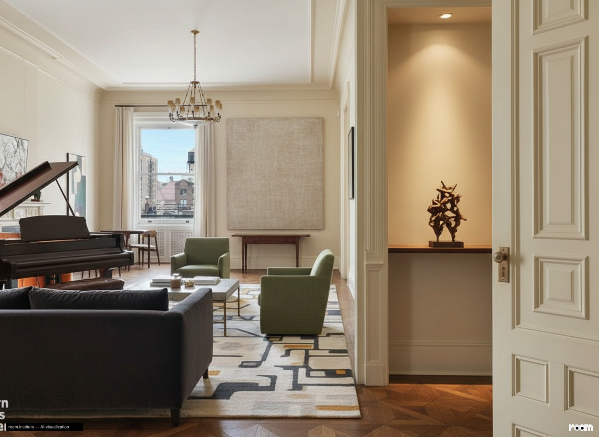 1 W 72nd St #56 Dining Room / Library — Focal Shift design direction