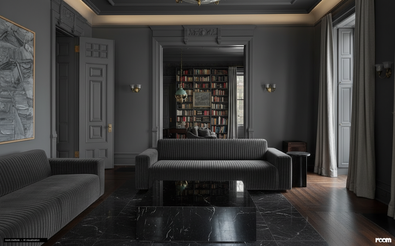 1 W 72nd St #56 Living Room — Immovable Grey design direction