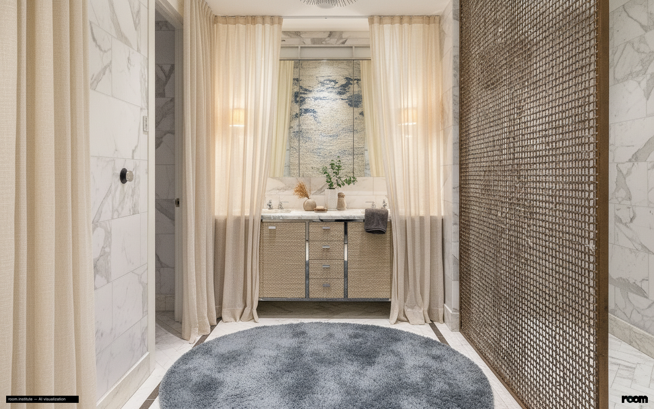 100 Barclay St Unit 21AD Bathroom — Woven Veil design direction