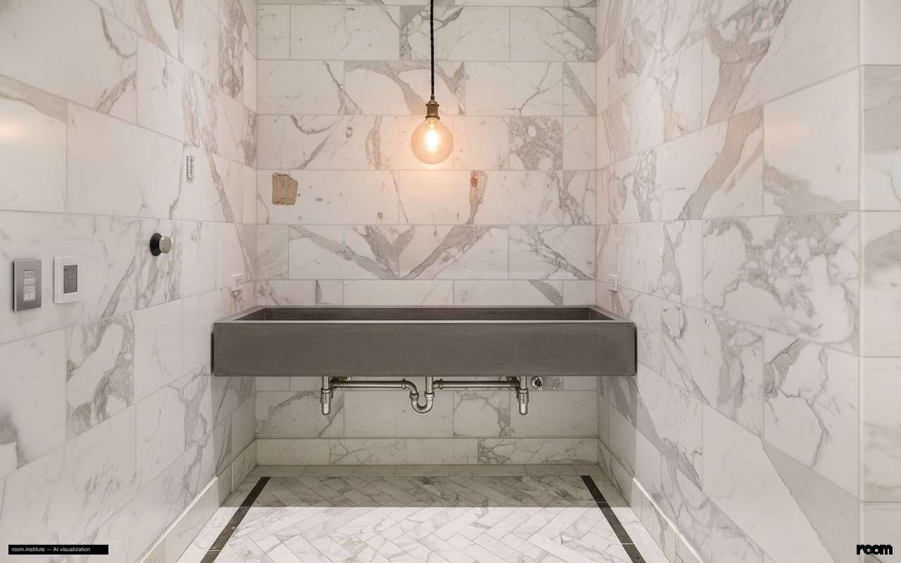 100 Barclay St Unit 21AD Bathroom — Bare Structure design direction