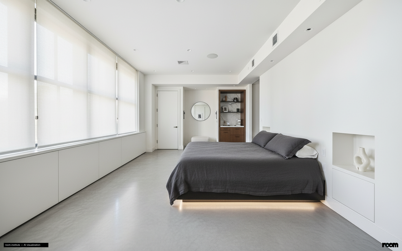 100 Barclay St Unit 21AD Bedroom — Geometric Calm design direction