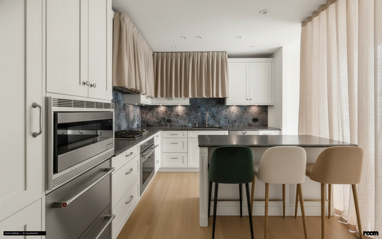 15 Central Park W Unit 11L Kitchen — Weave, Screen, Drape design direction