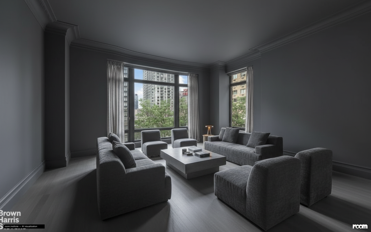 15 Central Park W Unit 11L Living Room — Muted Dominance design direction