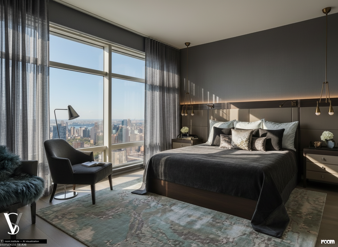 151 E 58th St Unit 38A Bedroom — Light's Interrogation design direction