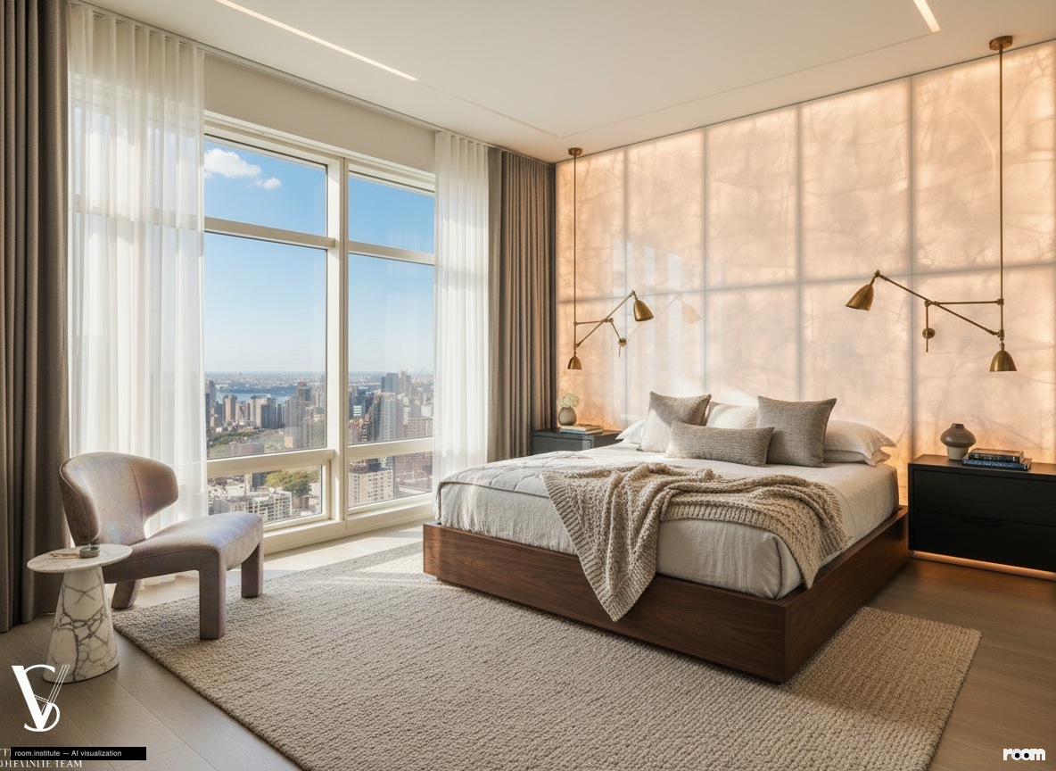 151 E 58th St Unit 38A Bedroom — Light & Planes design direction