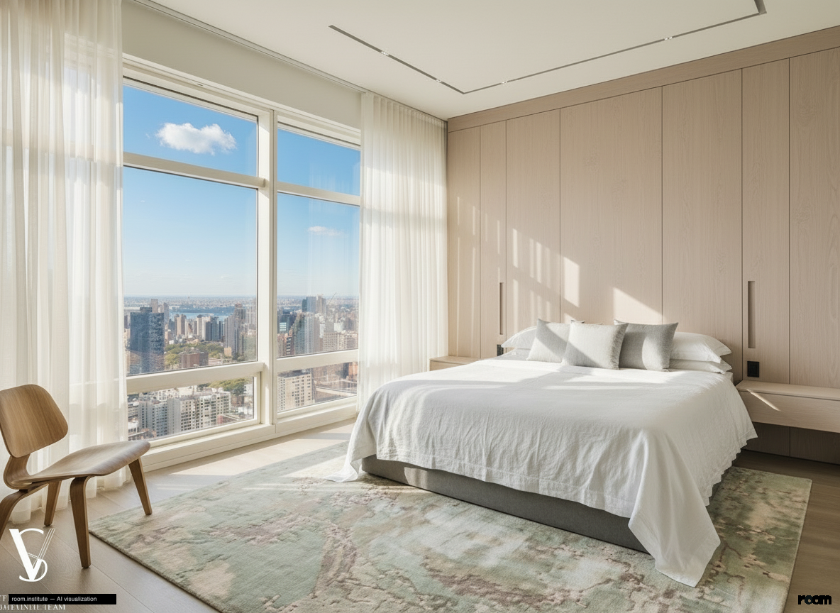 151 E 58th St Unit 38A Bedroom — Reduced Form design direction