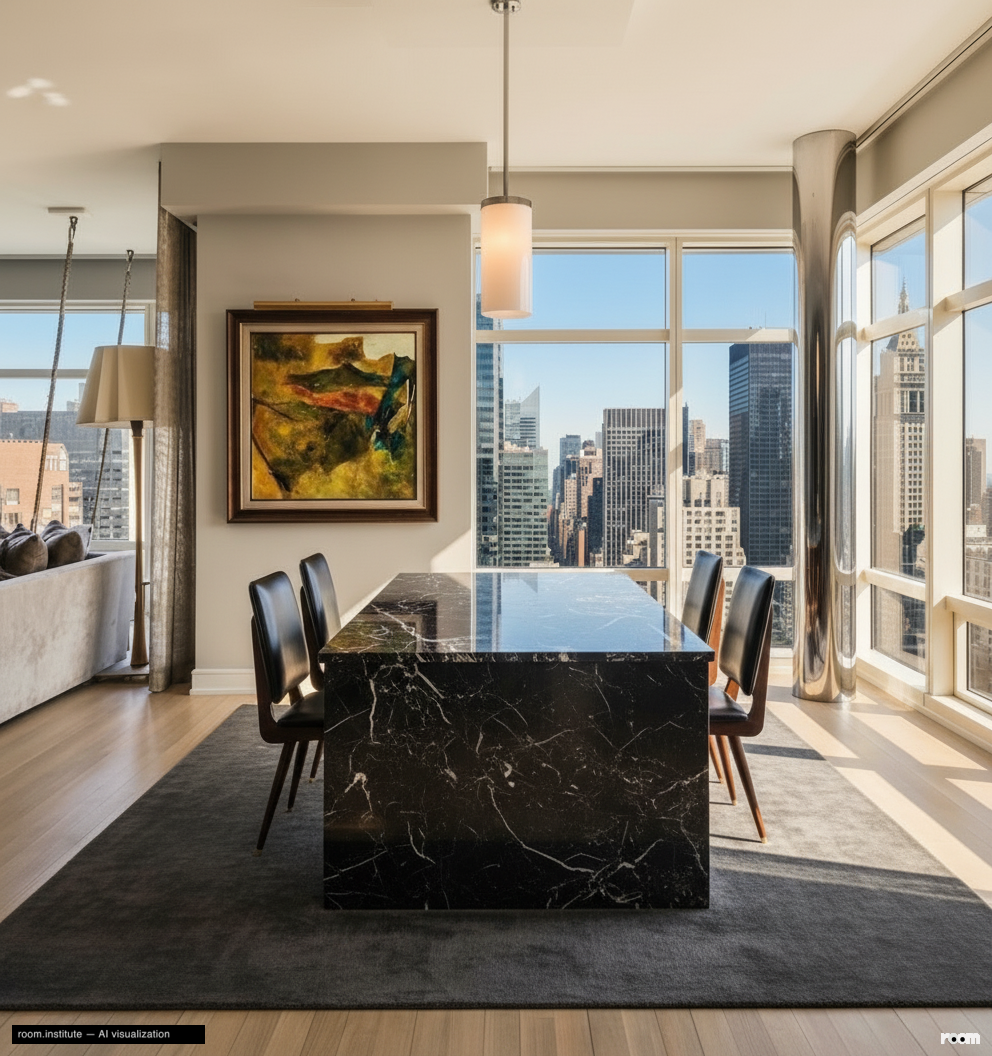 151 E 58th St Unit 38A Dining Room — Monolith & Focus design direction