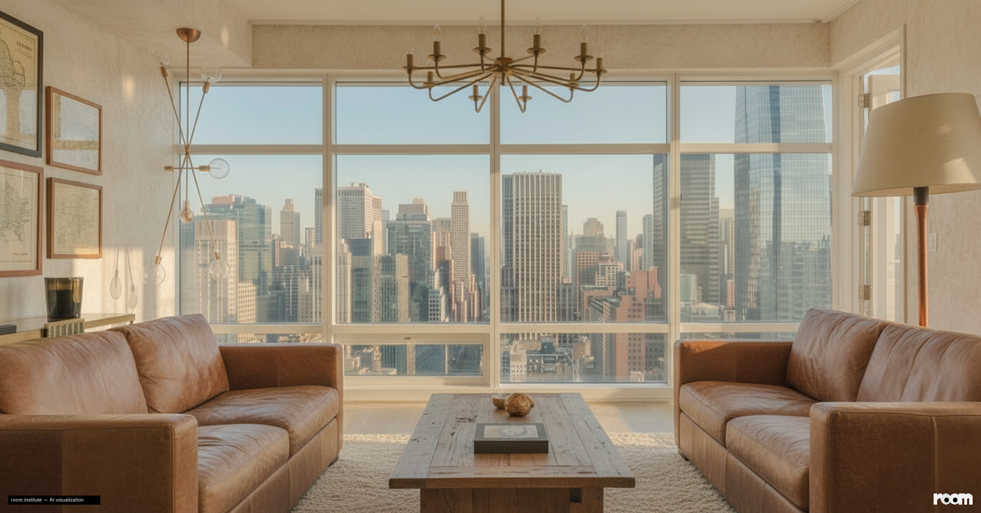 151 E 58th St Unit 38A Living Room — Unfolding Time design direction