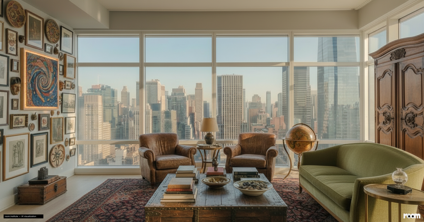 151 E 58th St Unit 38A Living Room — Collected Histories design direction