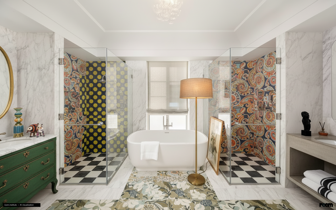 16 5th Ave #7 Bathroom — Juxtaposed Folly design direction