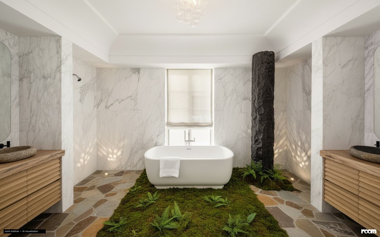 16 5th Ave #7 Bathroom — Fractured Green design direction