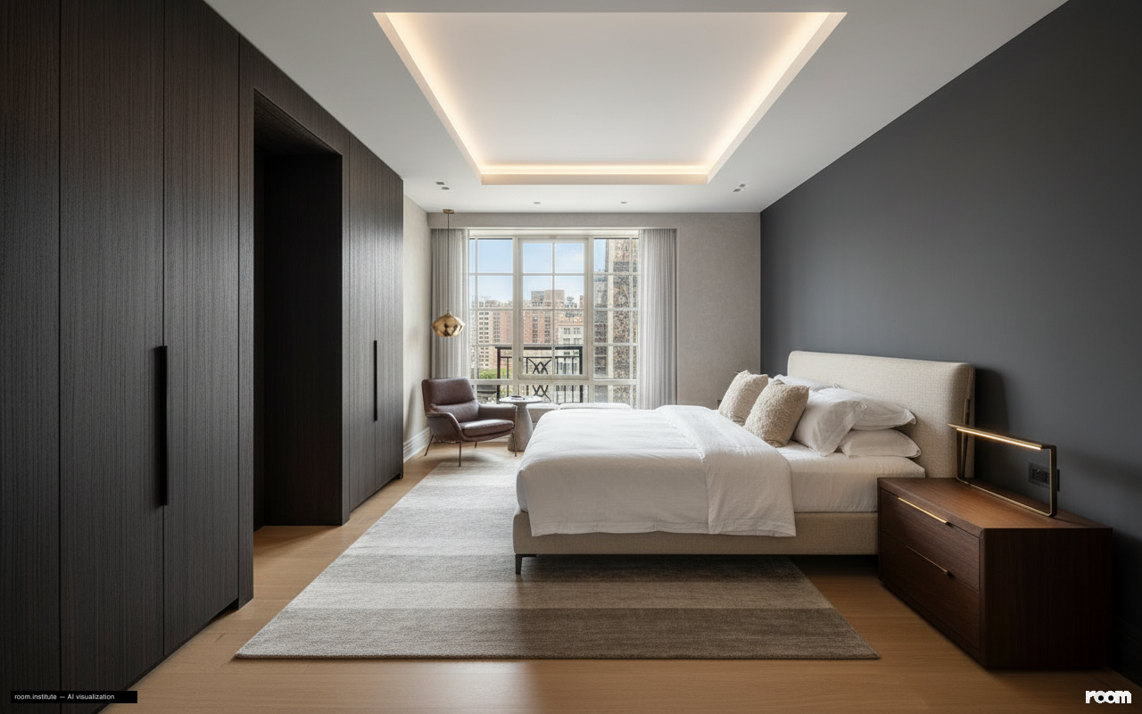 16 5th Ave #7 Bedroom — Amber & Deep design direction