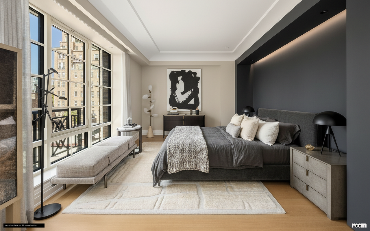 16 5th Ave #7 Bedroom — Descent & Rise design direction