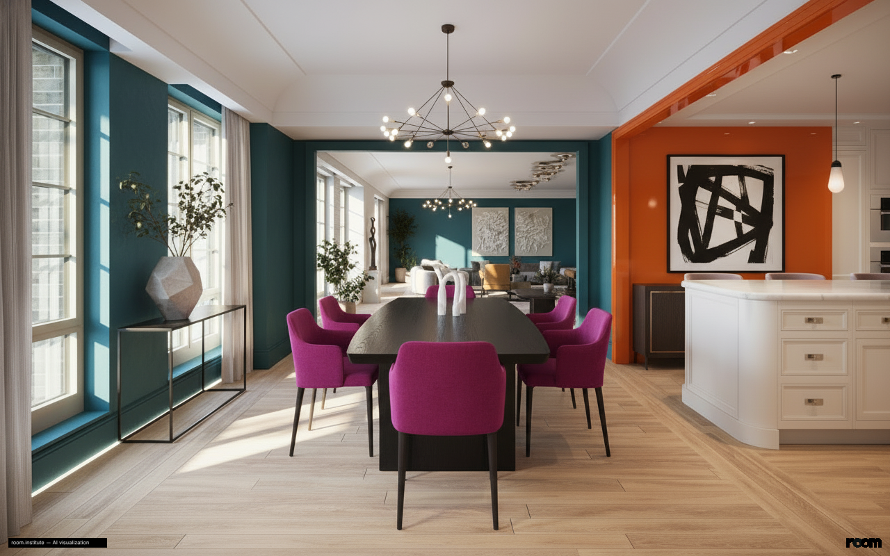 16 5th Ave #7 Dining Room — Vivid Contradictions design direction