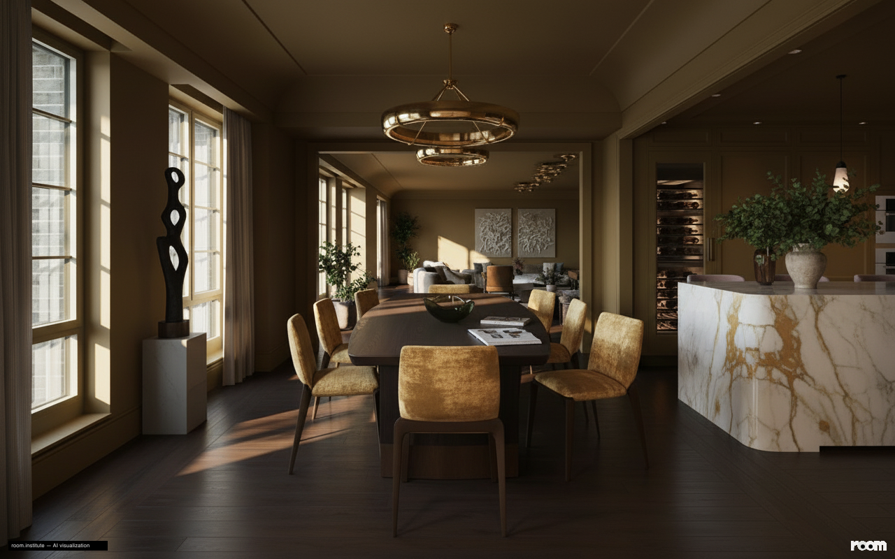 16 5th Ave #7 Dining Room — Deep Ochre Volume design direction