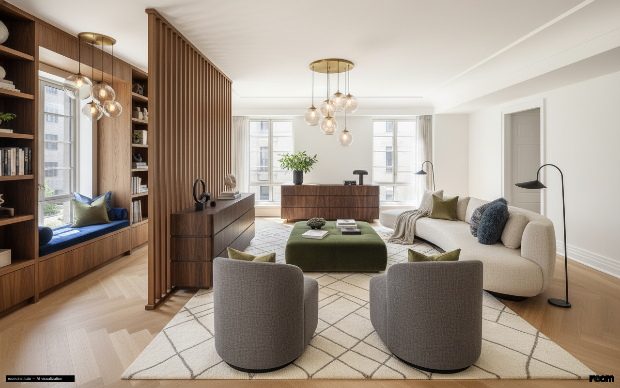 16 5th Ave #7 Living Room — Nested Vistas design direction