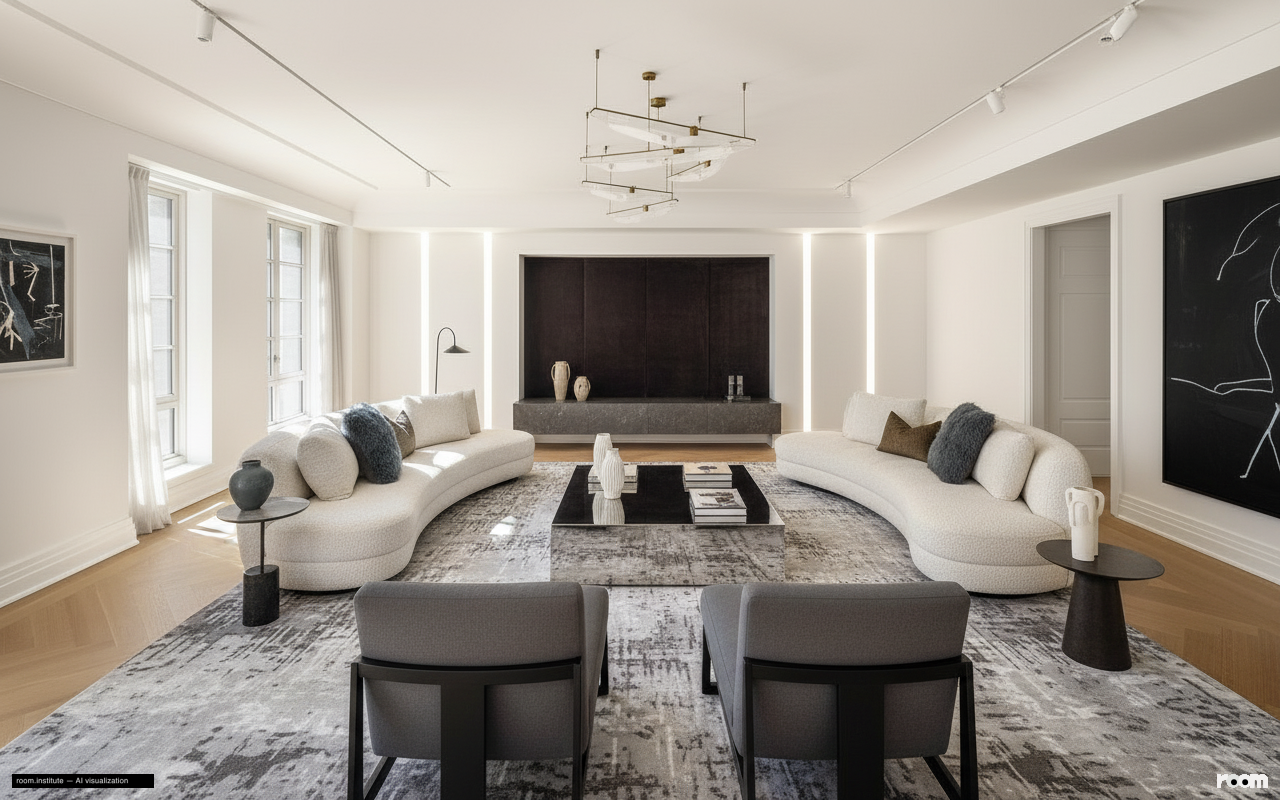 16 5th Ave #7 Living Room — Radiant Planes design direction