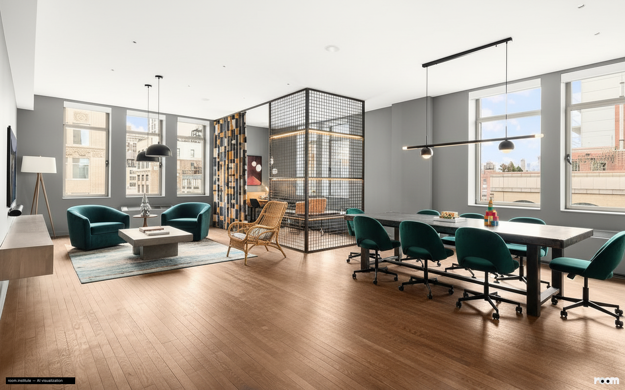 252 7th Ave Unit 10P Living Room — Swapped Intent design direction