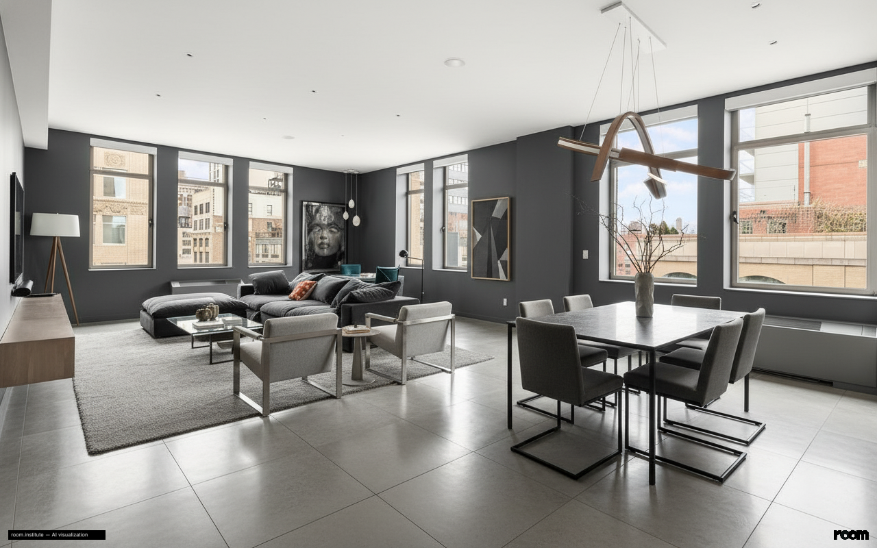 252 7th Ave Unit 10P Living Room — Grey's Inventory design direction