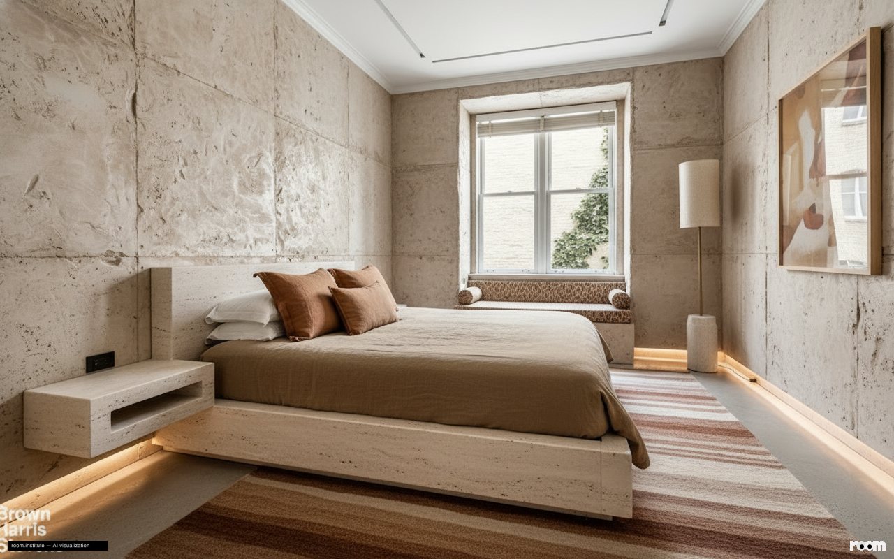 38 E 63rd St Bedroom — Earthen Depths design direction