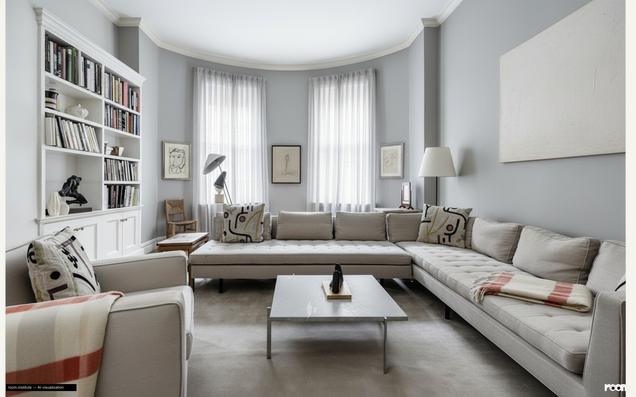 38 E 63rd St Living Room — Pale Static design direction