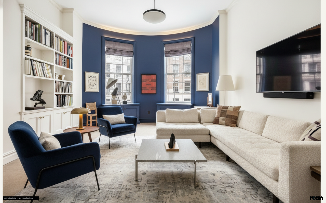38 E 63rd St Living Room — Quiet & Grand design direction