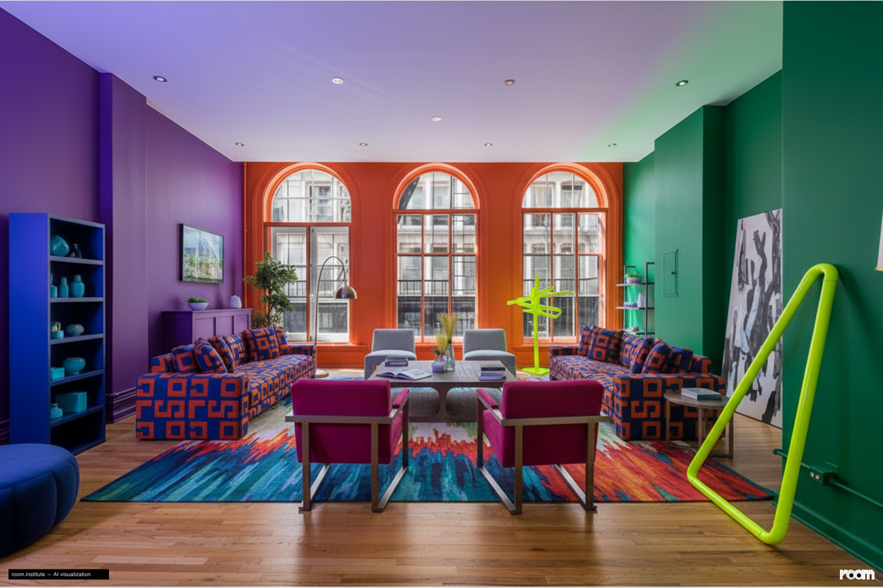 508 Broadway Living Room — Chromatic Drench design direction