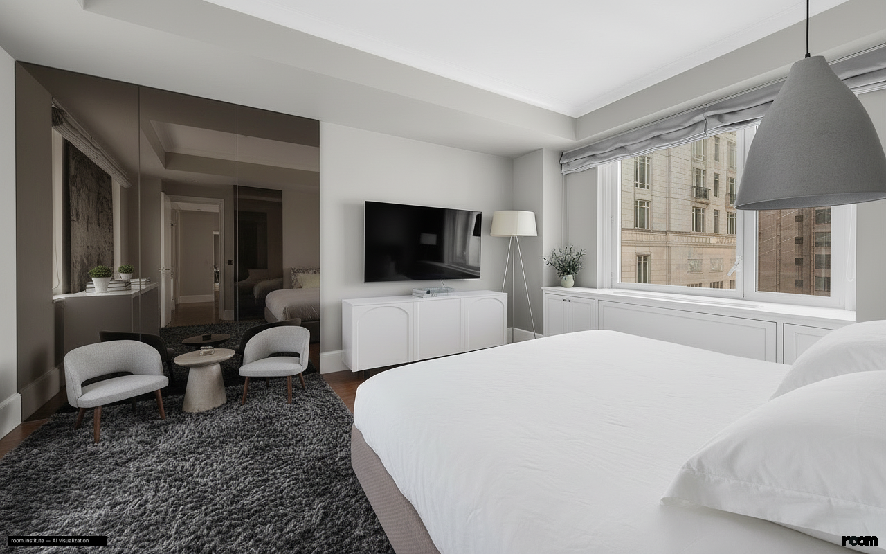 530 Park Ave Unit 17A Bedroom — Unsettled Proportions design direction