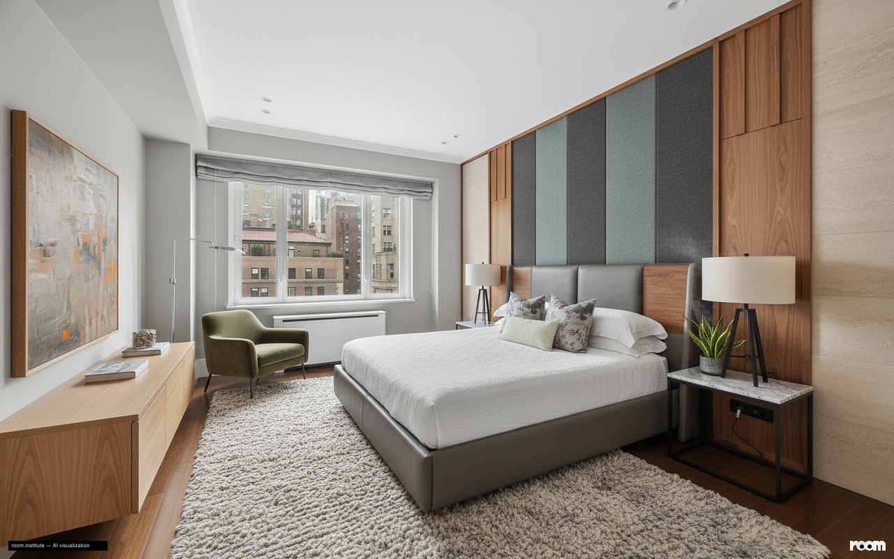 530 Park Ave Unit 17A Bedroom — Stone & Fiber design direction