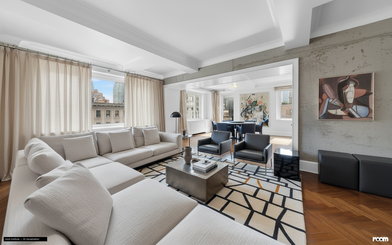 530 Park Ave Unit 17A Living Room — Stone & Silk design direction