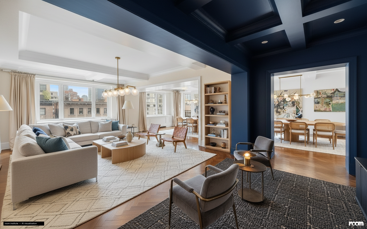 530 Park Ave Unit 17A Living Room — Spatial Echo design direction