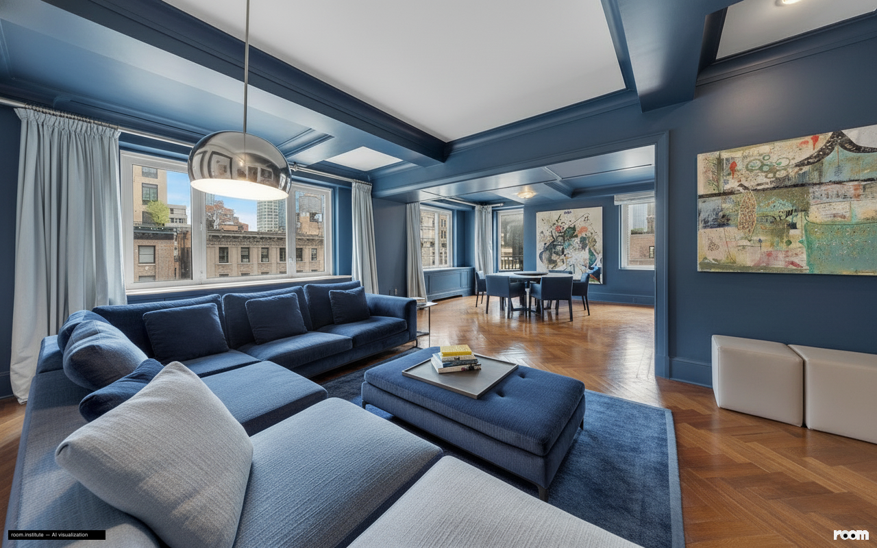 530 Park Ave Unit 17A Living Room — Indigo Frame design direction
